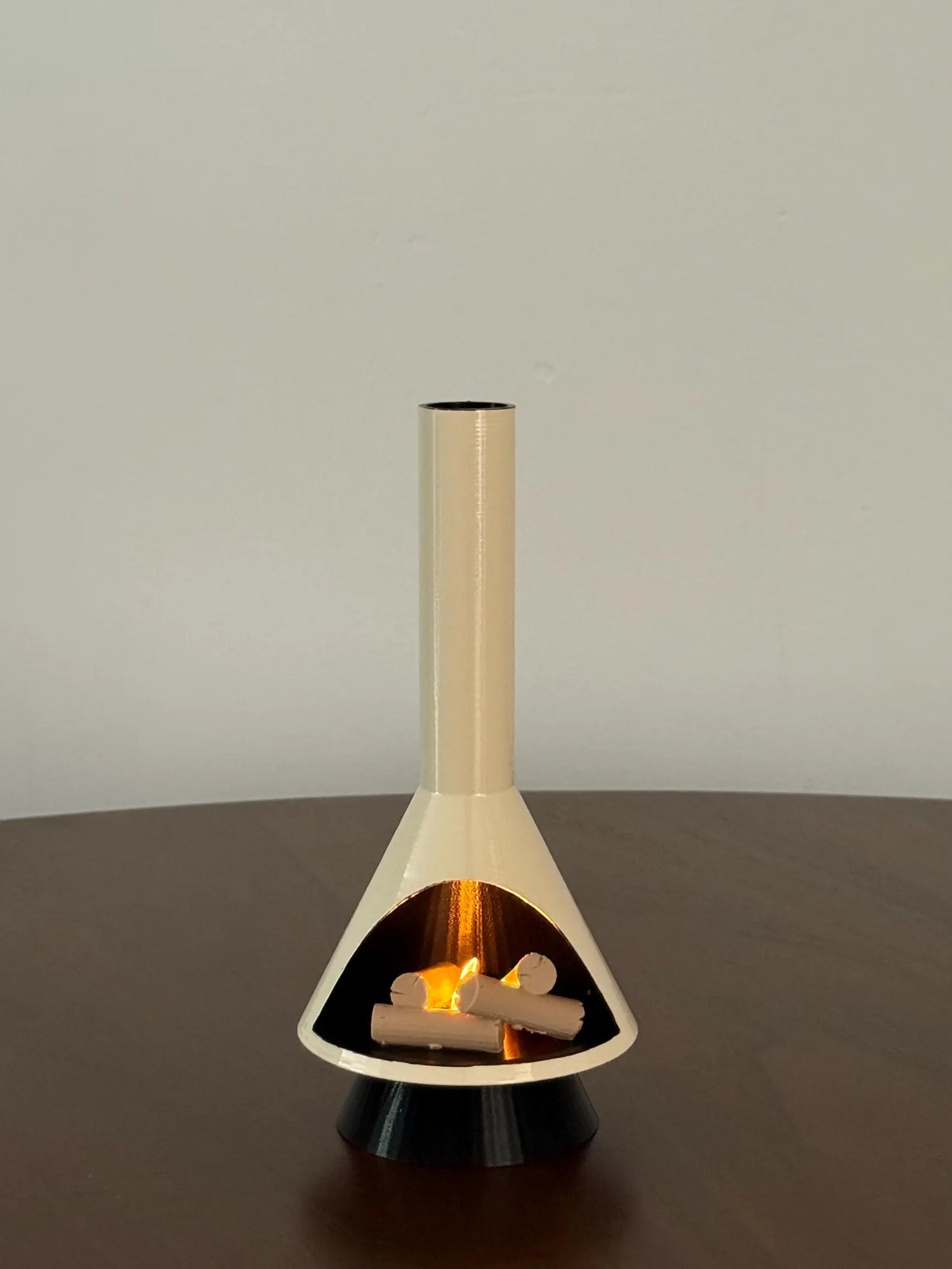 Miniature Mid-Century Modern-style LED Fireplace (1:12 scale)