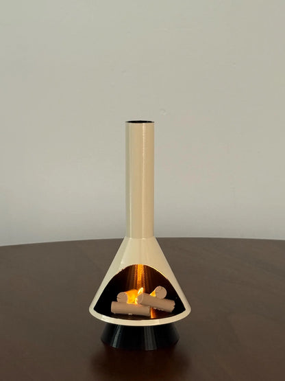 Miniature Mid-Century Modern-style LED Fireplace (1:12 scale)