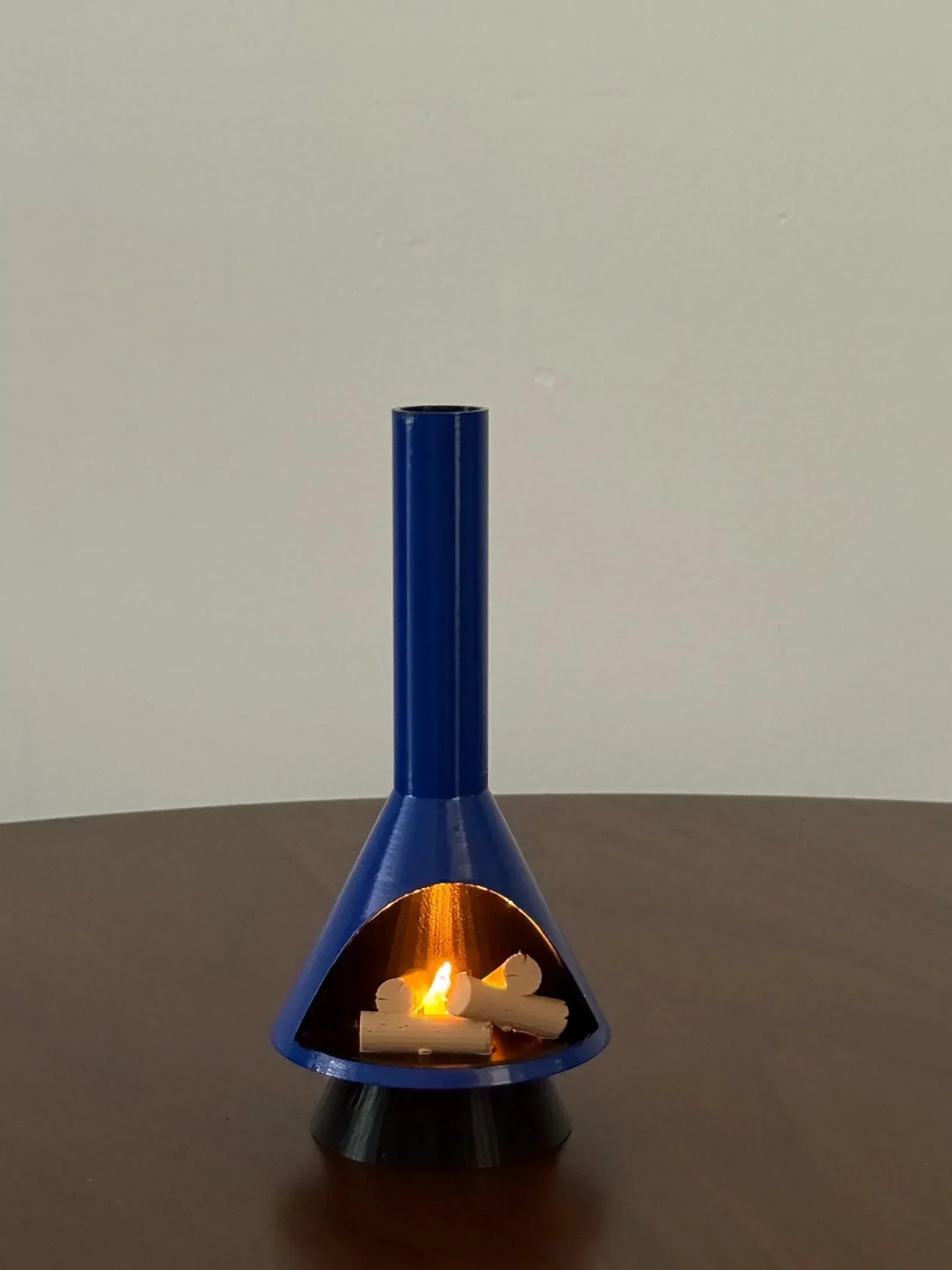 Miniature Mid-Century Modern-style LED Fireplace (1:12 scale)