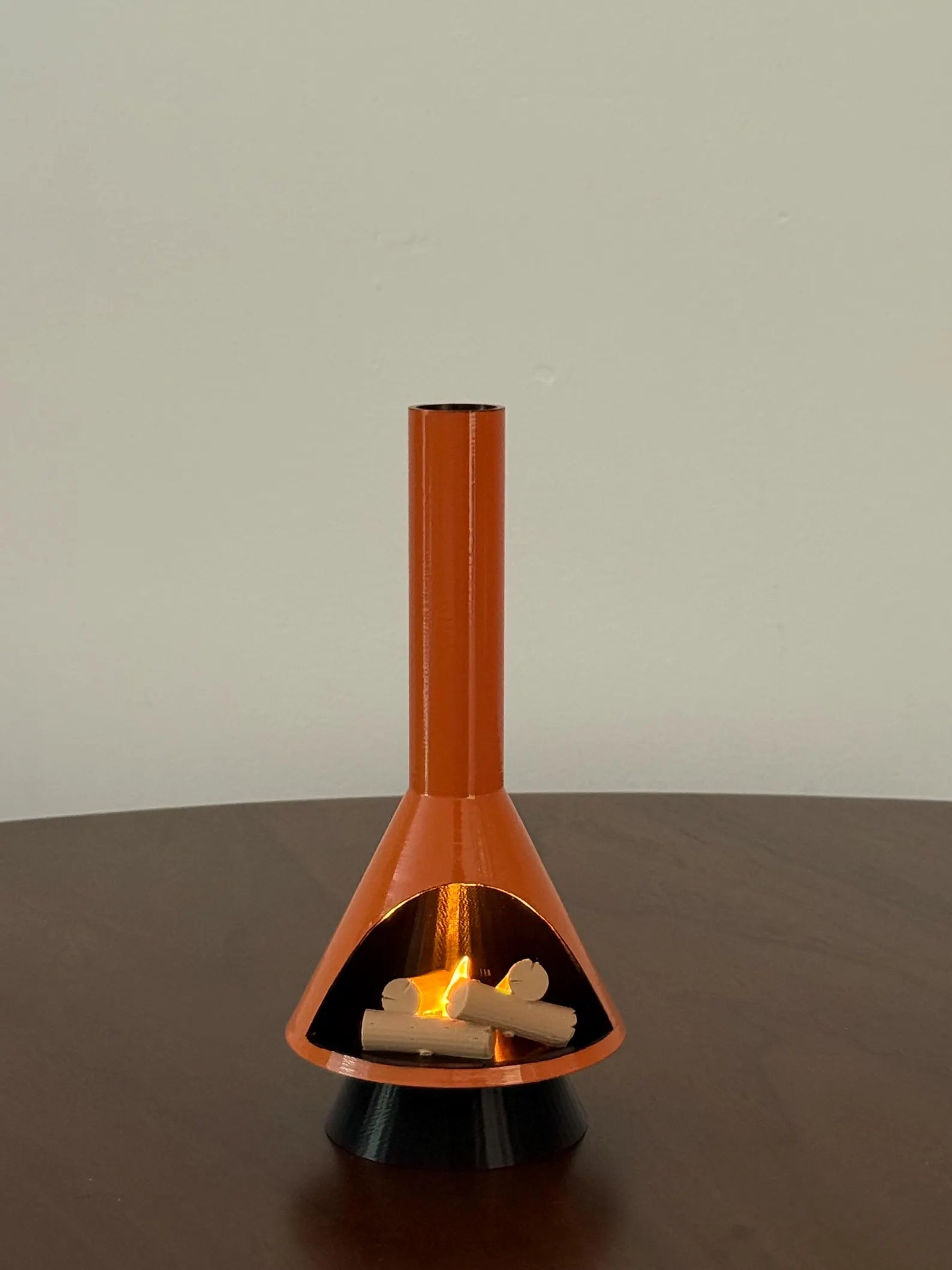 Miniature Mid-Century Modern-style LED Fireplace (1:12 scale)