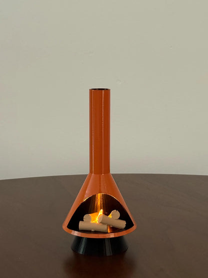 Miniature Mid-Century Modern-style LED Fireplace (1:12 scale)