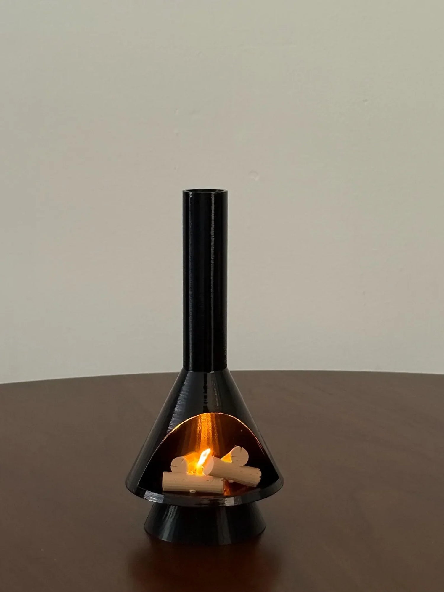 Miniature Mid-Century Modern-style LED Fireplace (1:12 scale)
