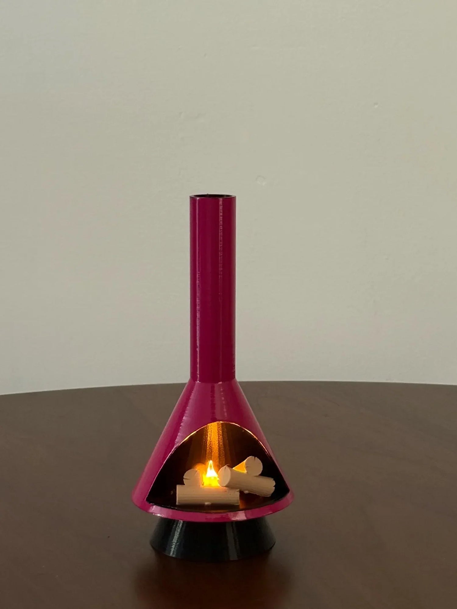 Miniature Mid-Century Modern-style LED Fireplace (1:12 scale)