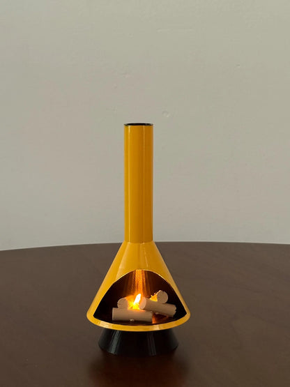 Miniature Mid-Century Modern-style LED Fireplace (1:12 scale)