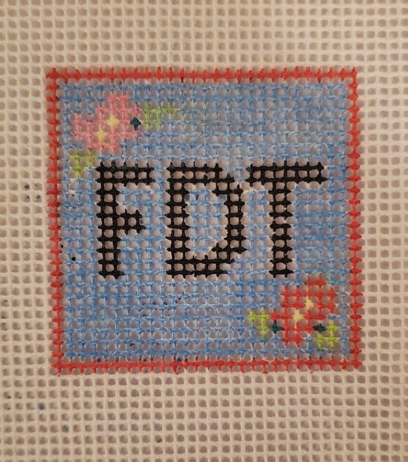 FDT needlepoint canvas hand painted