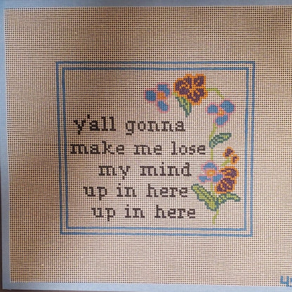 Lose My Mind needlepoint canvas