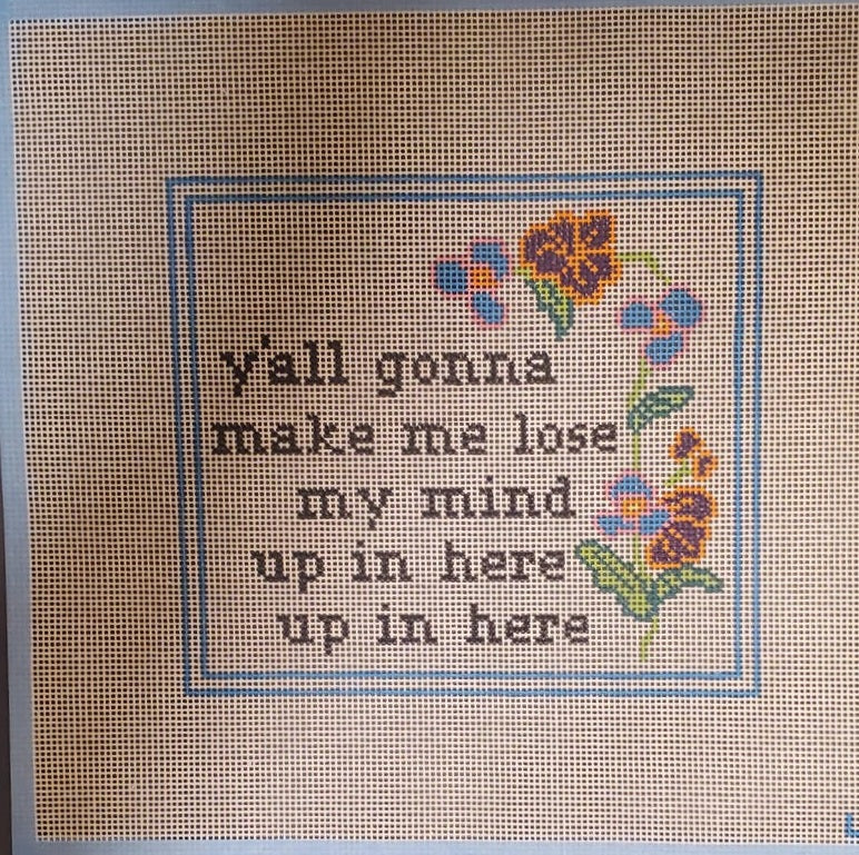 Lose My Mind needlepoint canvas