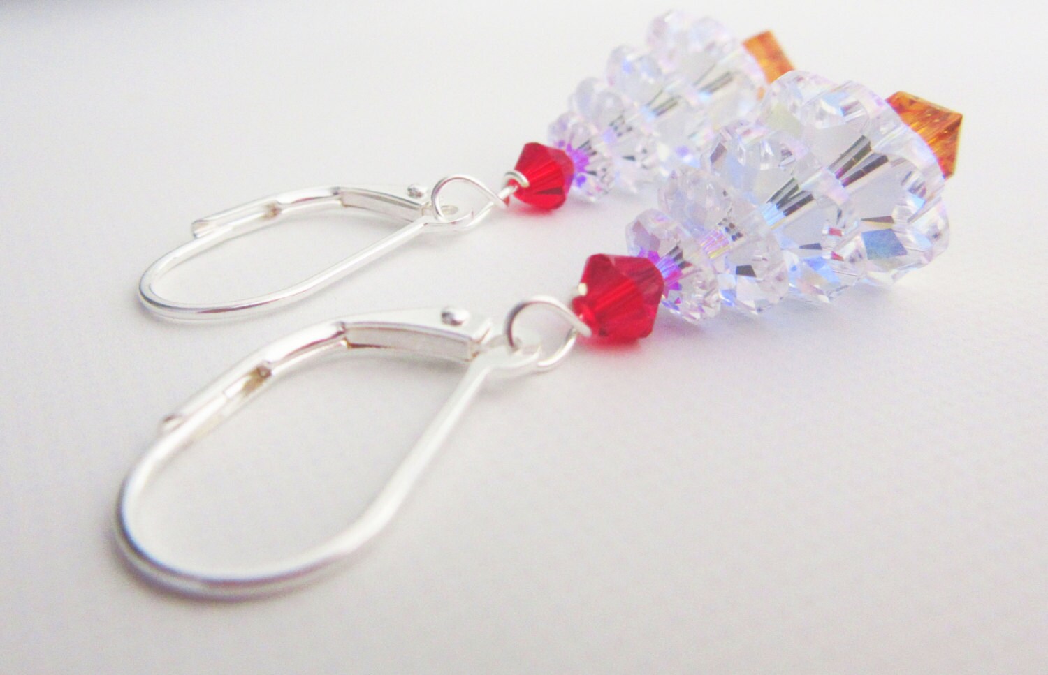 Crystal Christmas Earrings - Holiday Earrings featuring beautiful crystal Christmas trees that catch the light, perfect for festive occasions.