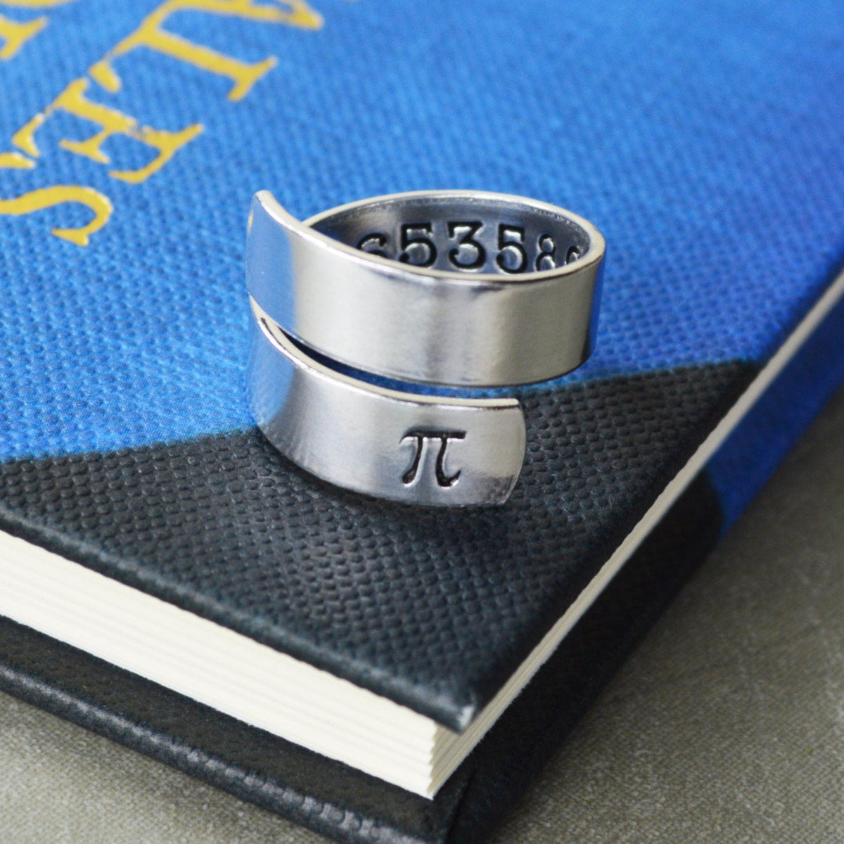 Pi Wrap Ring - Hand Stamped Teacher Gift - Math and Science Gift