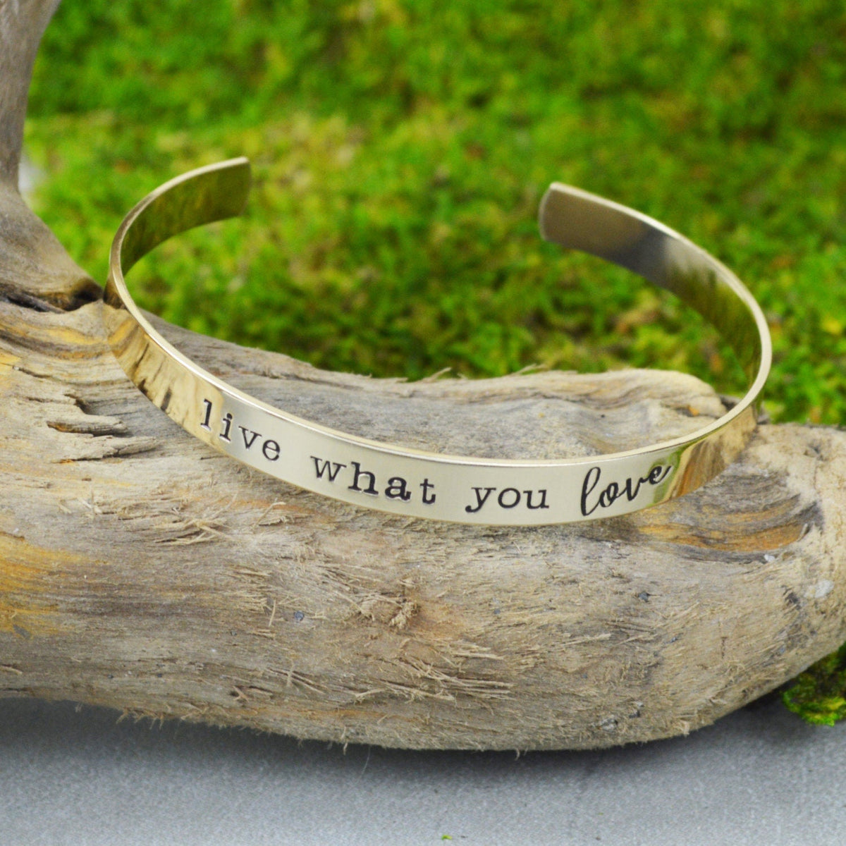 Live What You Love Cuff Bracelet - Inspirational Mantra Bracelet