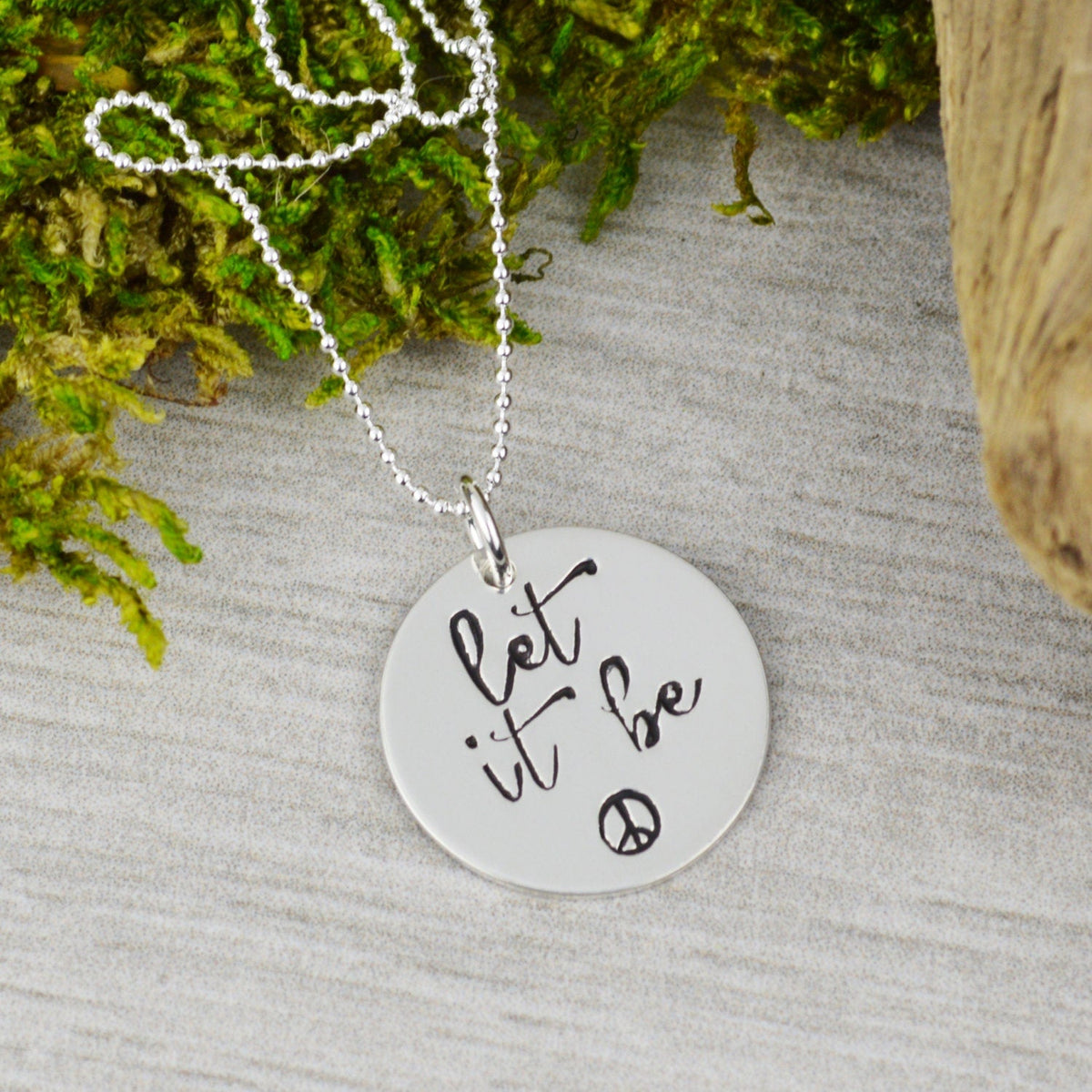 Let It Be Necklace in Sterling Silver // Handstamped Jewelry