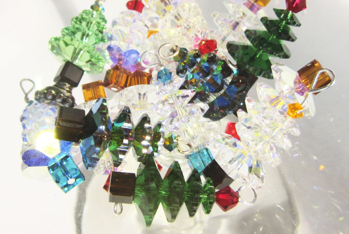 Crystal Christmas Earrings showcasing dazzling holiday designs, crafted with high-quality crystals for maximum brilliance, ideal for Christmas jewelry.