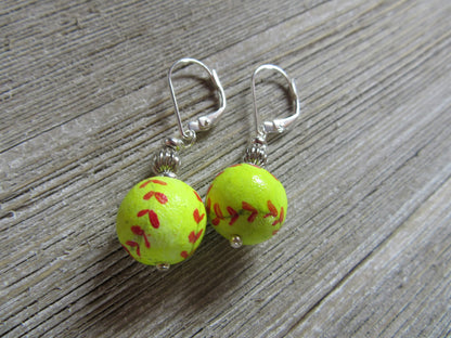 Softball Earrings - Handmade women&