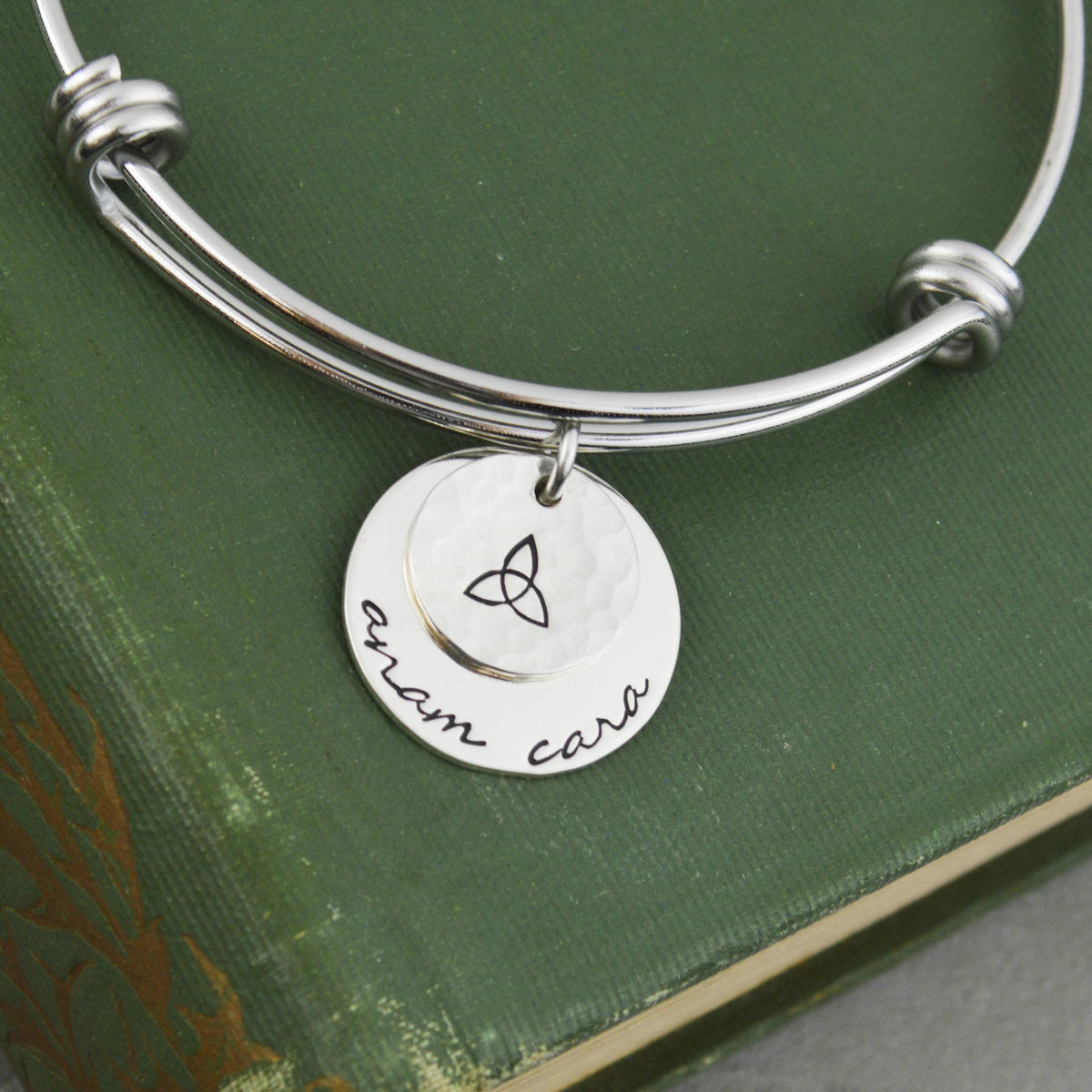 Anam Cara Adjustable Bangle Bracelet - Stacking Bangle - Best Friends Soul Friends Gift - Celtic Jewelry