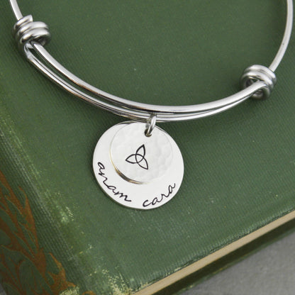 Anam Cara Adjustable Bangle Bracelet - Stacking Bangle - Best Friends Soul Friends Gift - Celtic Jewelry