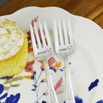 Yours &amp; Mine Hand Stamped Forks 