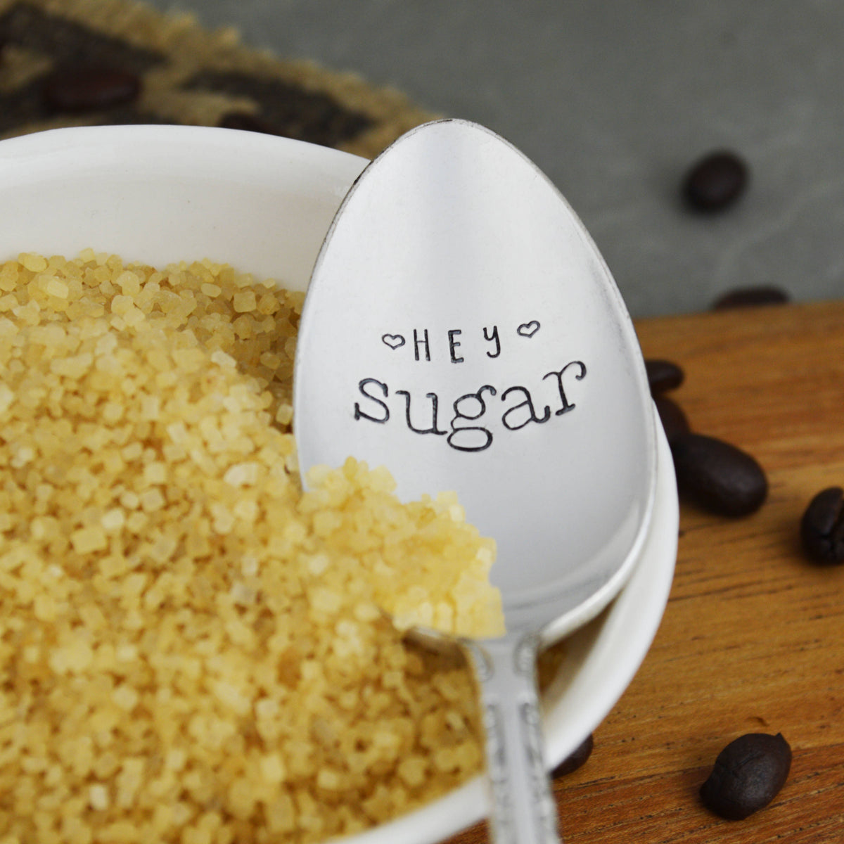 Hey Sugar Hand Stamped Tea Spoon 
