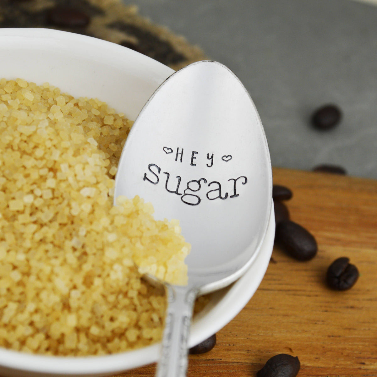 Hey Sugar Hand Stamped Tea Spoon 