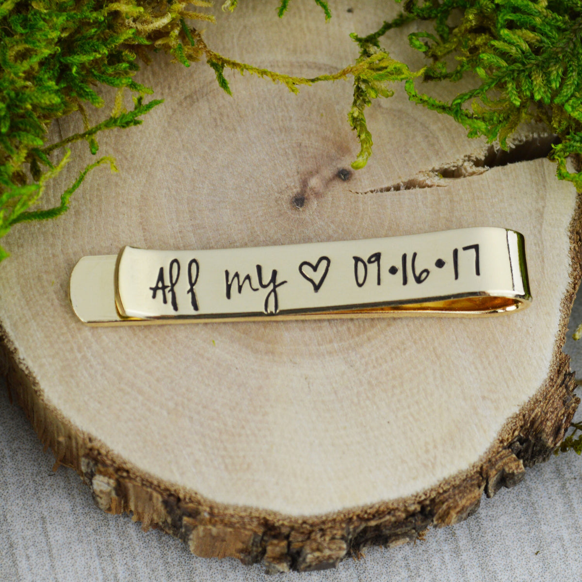 Personalized Secret Message Skinny Tie Bar with Custom Monogram - Tie Bar for Skinny Tie  - Personalized Boyfriend Husband or Groom Gift