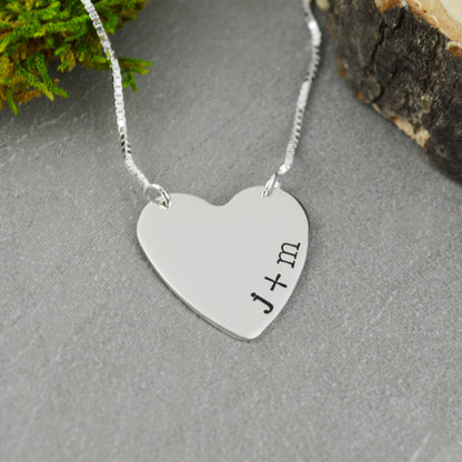 Custom Bar Necklace // Personalized Bar Necklace // Wedding or Anniversary Gift  // Heart Jewelry // New Mom Gift