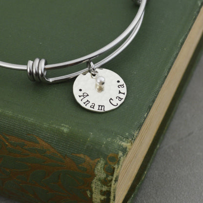 Anam Cara Adjustable Bangle Bracelet - Stacking Bangle - Best Friends Soul Friends Gift - Celtic Jewelry