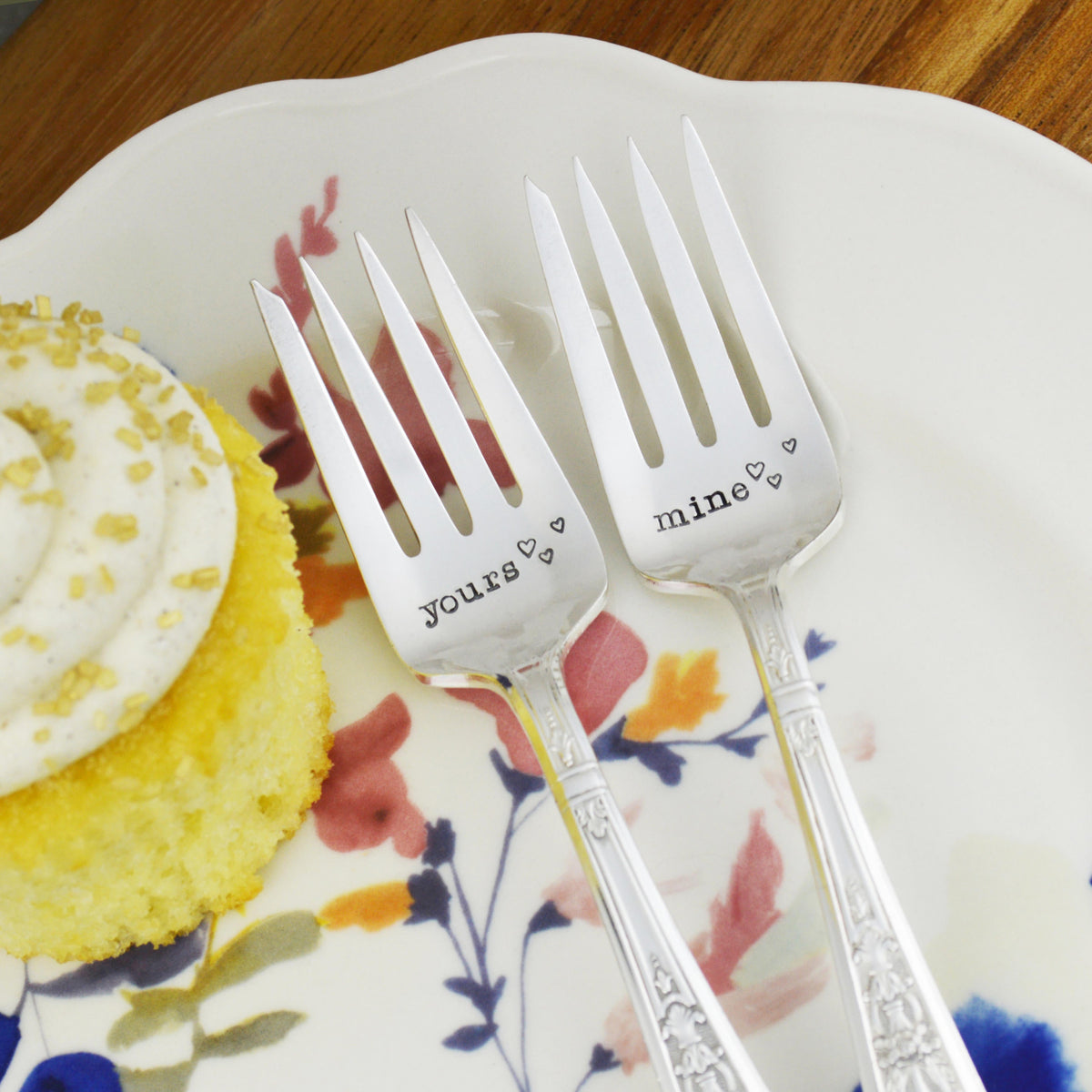 Yours &amp; Mine Hand Stamped Forks 