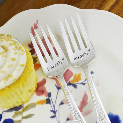 Yours &amp; Mine Hand Stamped Forks 