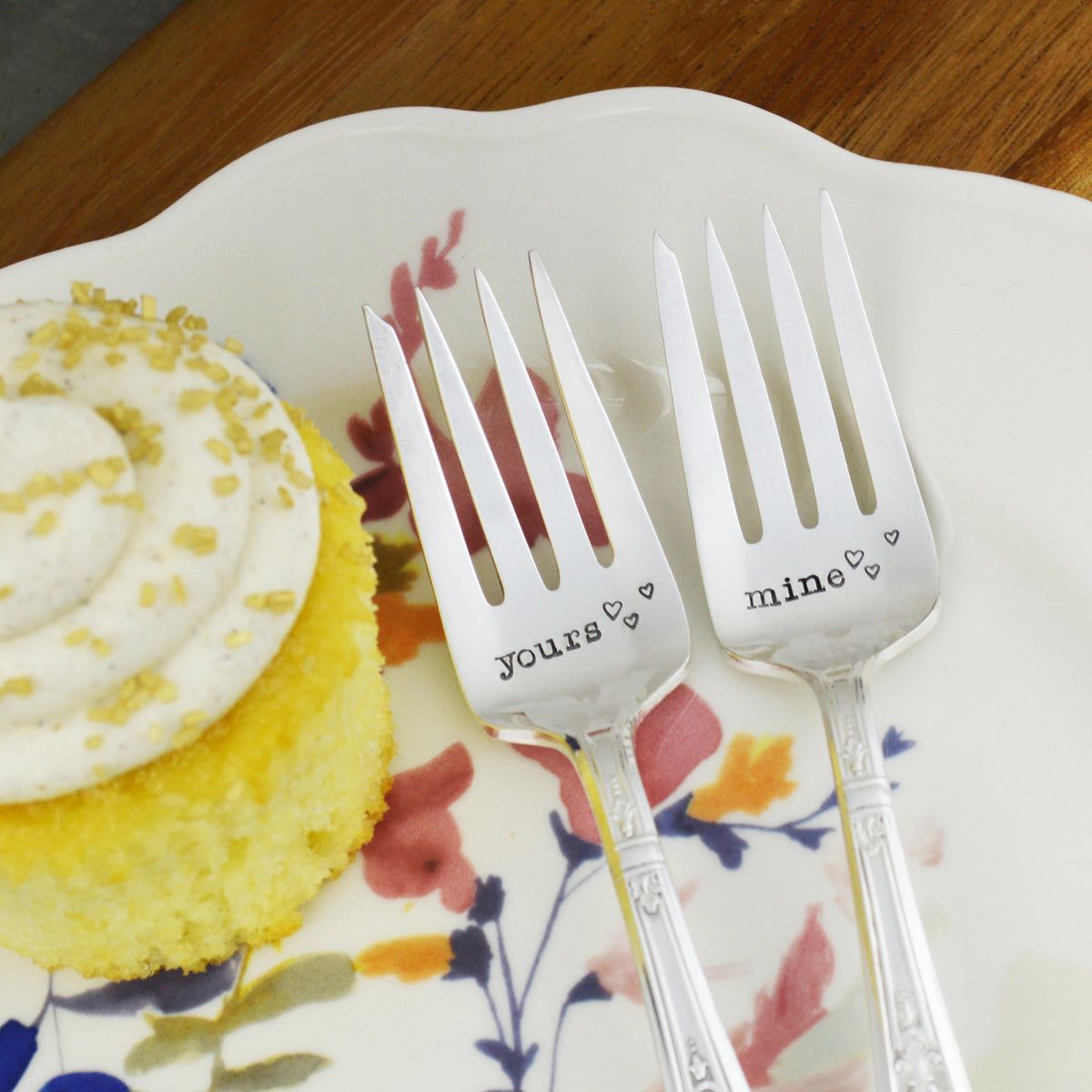 Yours &amp; Mine Hand Stamped Forks 