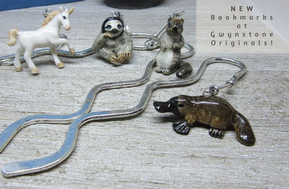 Squirrel Bookmark - beautifully crafted gray squirrel porcelain animal, ideal for readers and a unique addition to woodland animal decor.