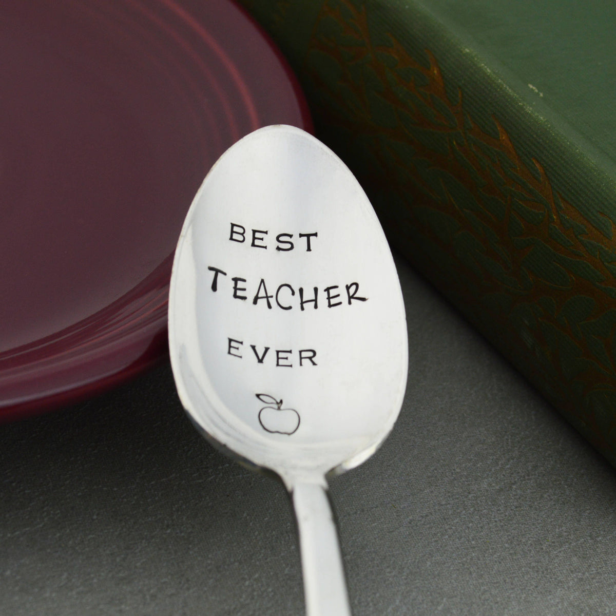 Best Teacher Ever Hand Stamped Vintage Spoon 