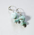 Larimar Earrings featuring sky blue Dominican Larimar, Boho style circle genuine stone jewelry, perfect for beach or tropical vacation gifts.