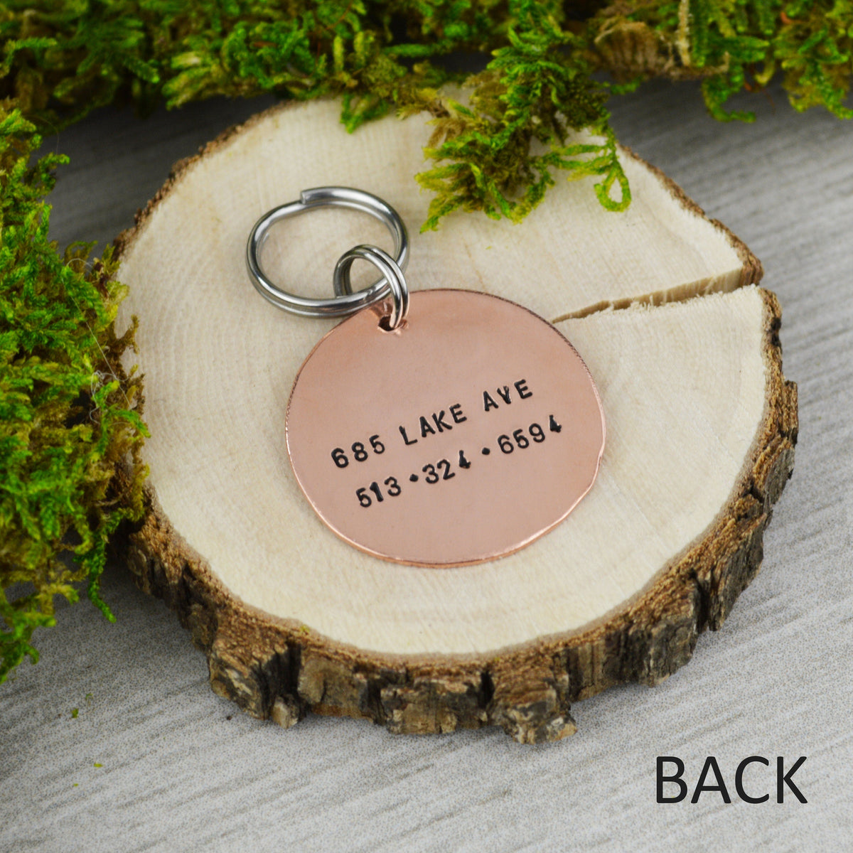 Floral Canopy Handstamped Pet ID Tag 