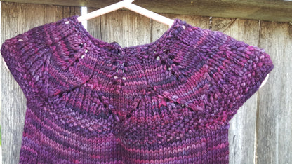 Hand Knit 1st Birthday Dress - Purple Baby Girl 9 to 12 month Clothes - Toddler Wedding Outfit