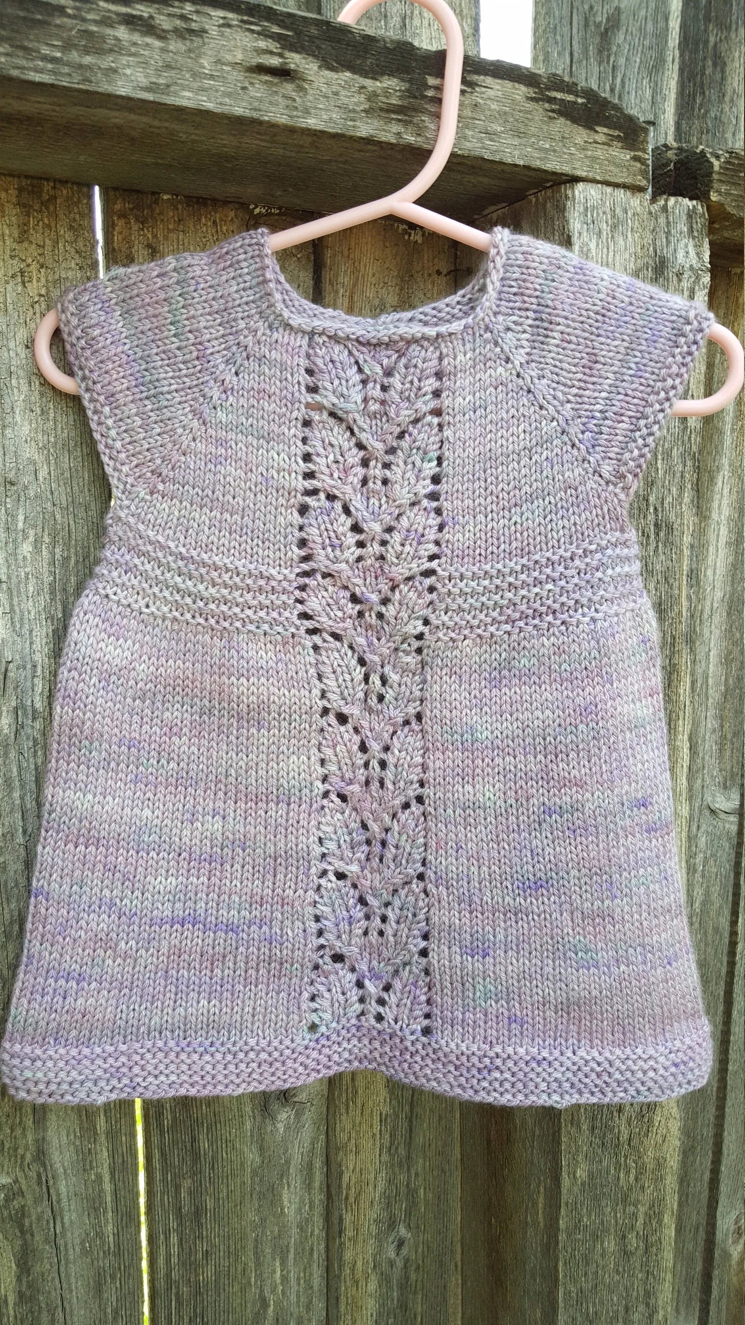 Hand Knit Newborn Baby Girl Dress - Coming Home Outfit - 0 to 3 Month Clothes