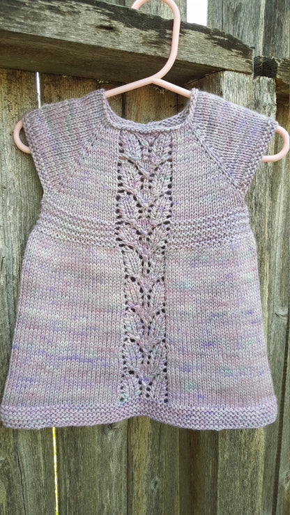 Hand Knit Newborn Baby Girl Dress - Coming Home Outfit - 0 to 3 Month Clothes