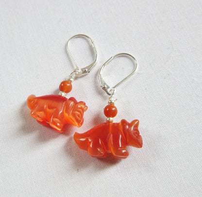 Triceratops earrings, blue dinosaur earrings, fun and quirky dinosaur jewelry perfect as a silly gift.
