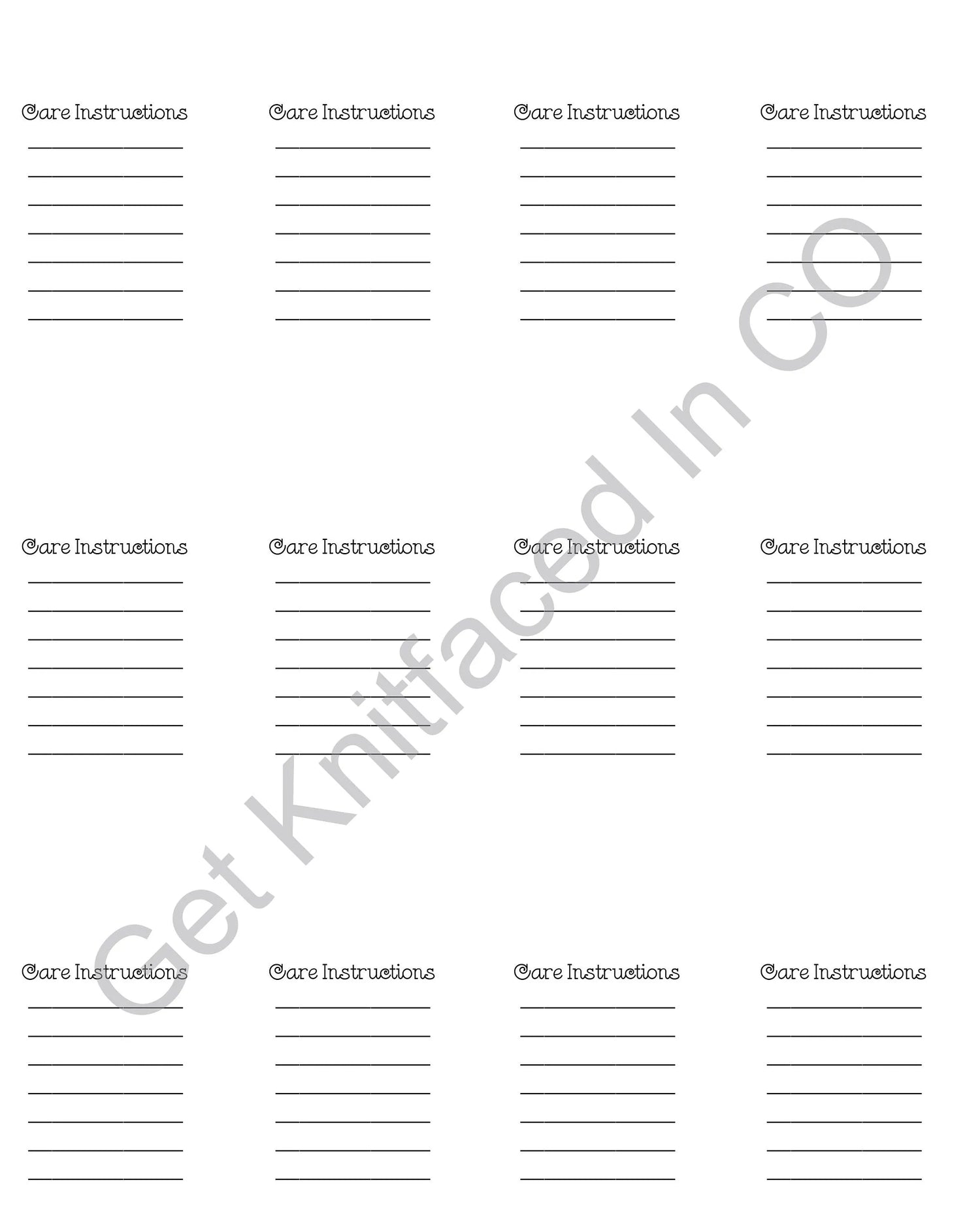 Personalized Double Sided Crochet Quote Gift Tag With Blank Care Instructions - PDF File Only - Printable Crochet Tag