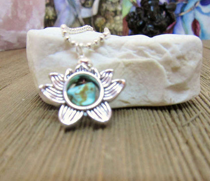 Lotus Flower Zen Jewelry set  - Silver Lotus Earrings, Garnet Stone Pendant, Turquoise Silver Lotus Charm, Dainty Necklace, Calming Jewelry