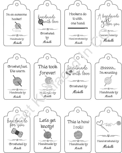 Personalized Double Sided Crochet Quote Gift Tag With Blank Care Instructions - PDF File Only - Printable Crochet Tag