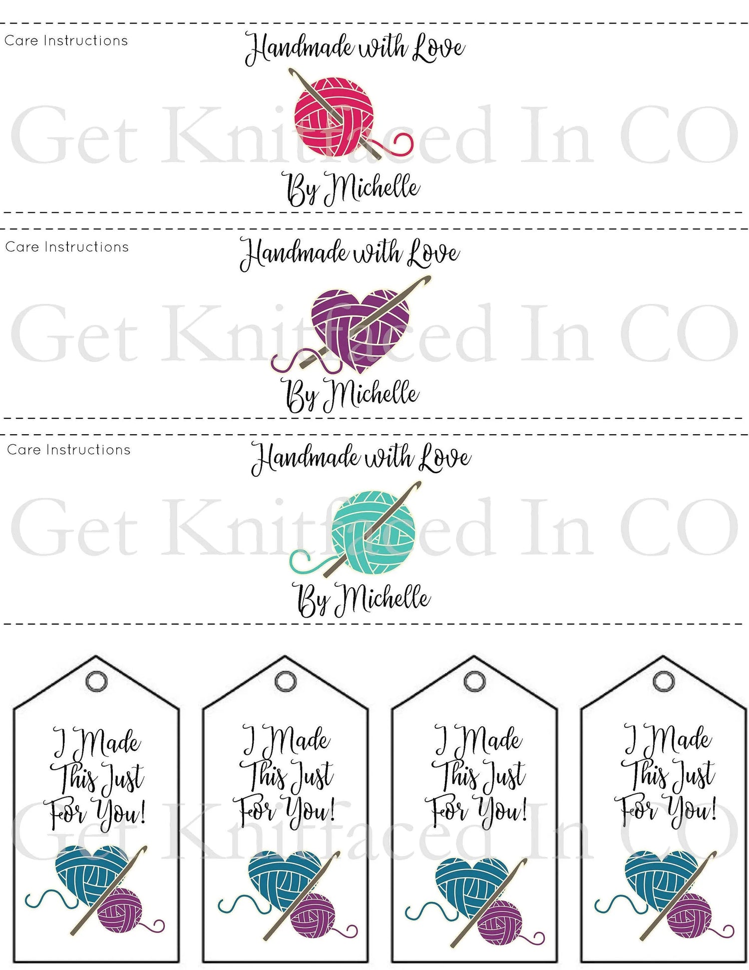 Personalized Crochet Quote Gift Tag - PDF File Only - Printable Crochet Tag