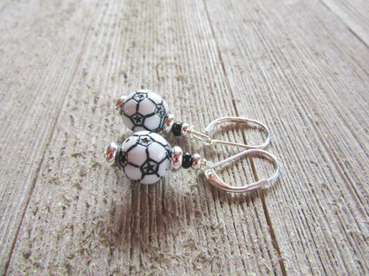Soccer Ball Earrings in a gift box - Perfect gift for soccer lovers - Sport Ball Earrings by Enlivenadorn by Gwynstone.