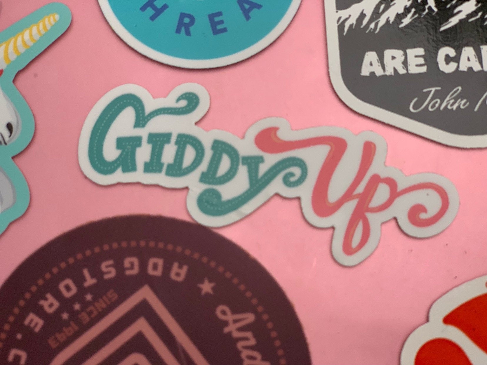 Giddy Up Sticker | Hand-Illustrated Western Vinyl Decal (Laptop, Water Bottle)
