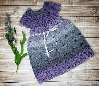 Hand Knit Baby Toddler Dress - First Birthday Outfit - 9 Months And Up