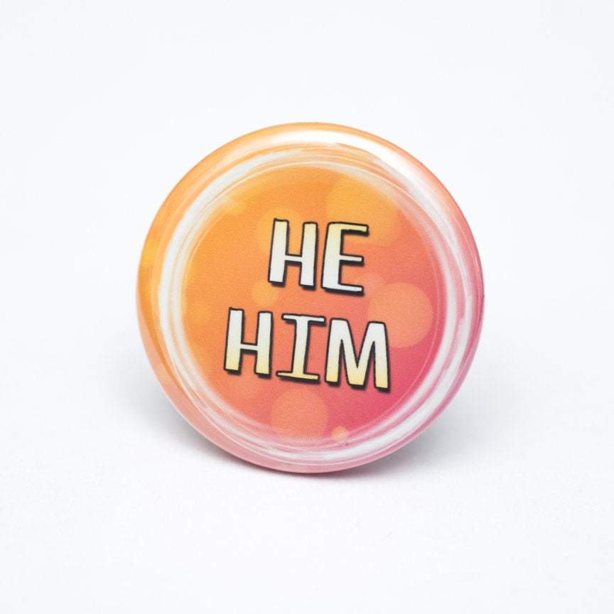 lgbtq he him pronoun buttons