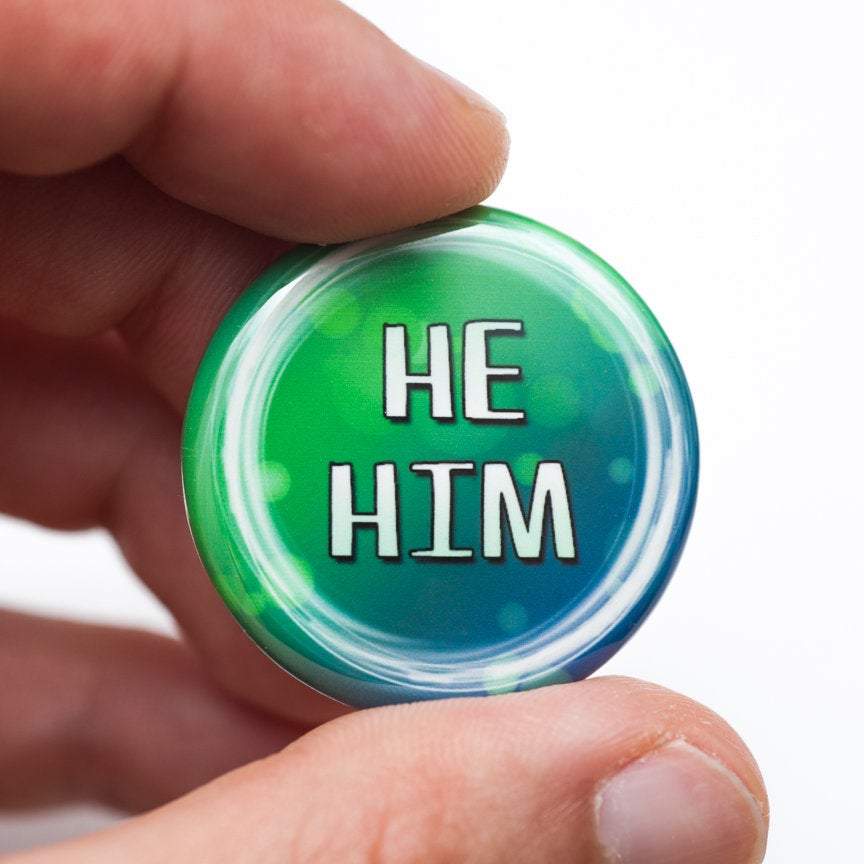 lgbtq he him pronoun buttons