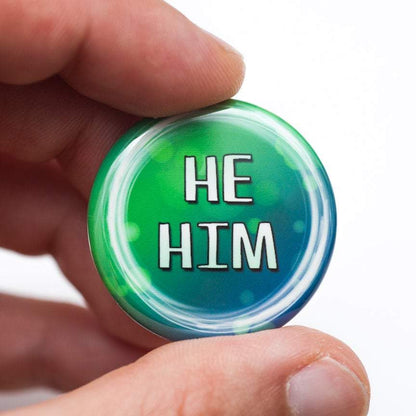 lgbtq he him pronoun buttons