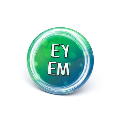 lgbtq ey em pronoun button