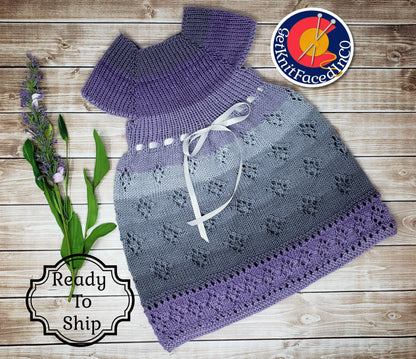 Hand Knit Baby Toddler Dress - First Birthday Outfit - 9 Months And Up
