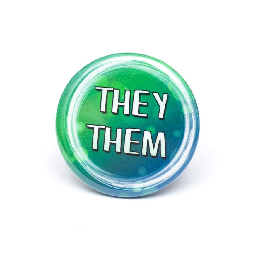 lgbtq they them pronoun buttons