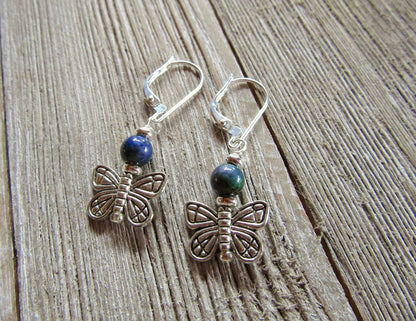 Delicate silver woodland animal earrings with color changing beads, a charming gift for any teen girl.